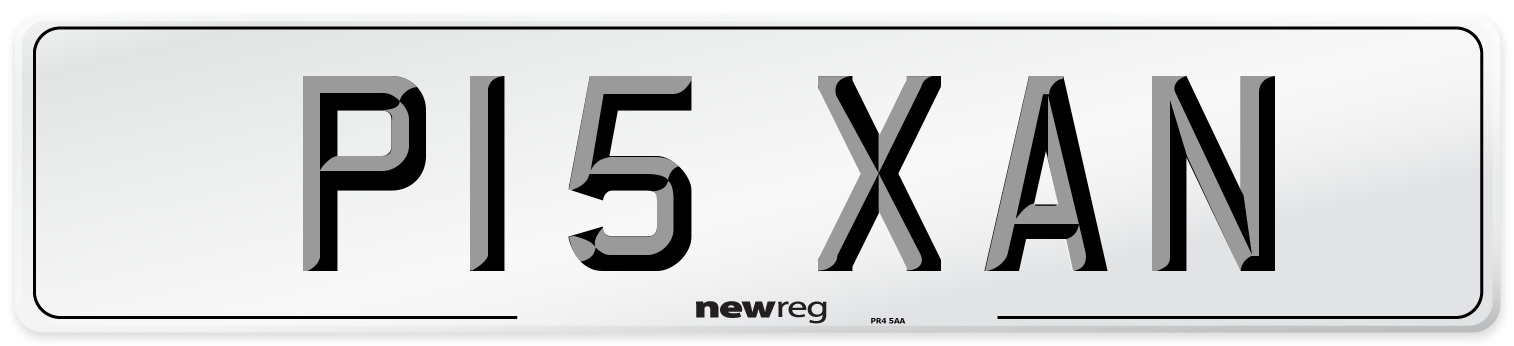 P15 XAN Number Plate from New Reg